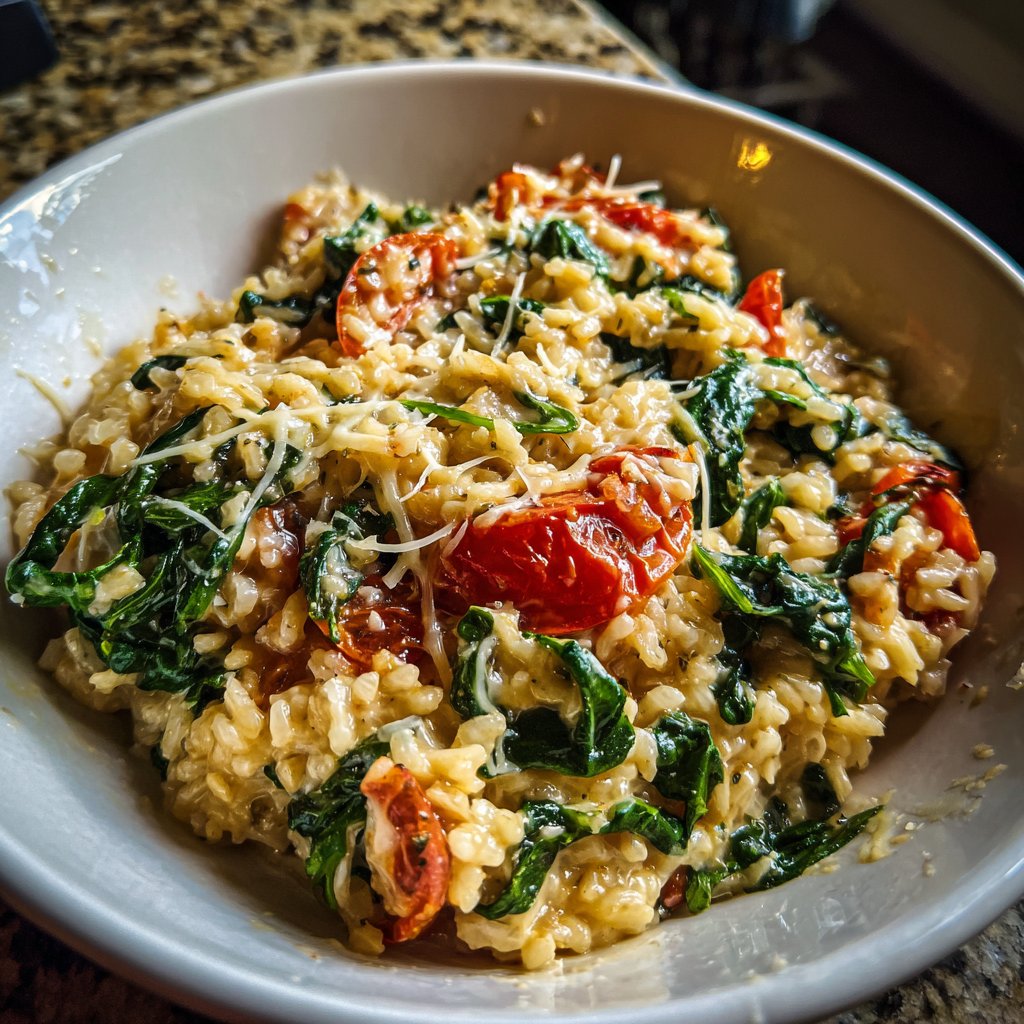 Creamy Spinach Tomato Rice