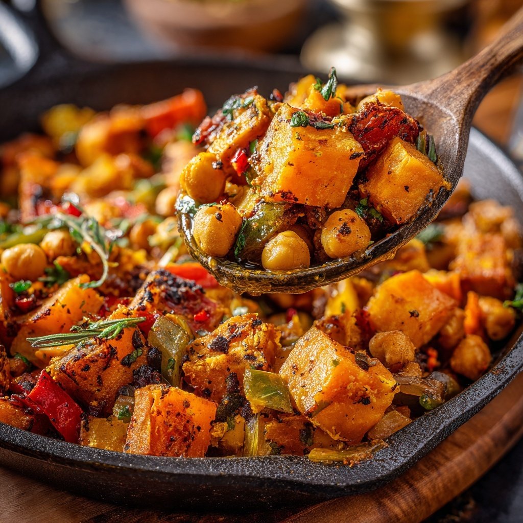 Spiced Sweet Potato Chickpea Hash
