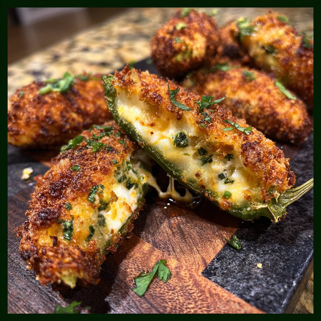 Jalapeno Poppers with Garlic Herb Filling