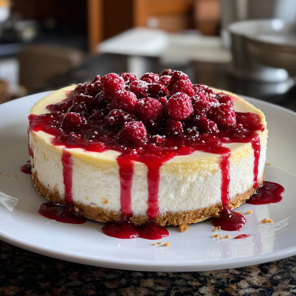 White Chocolate Raspberry Cheesecake