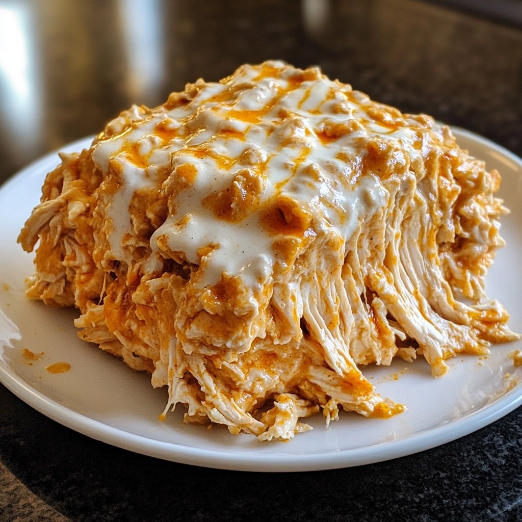 Healthy Crockpot Buffalo Chicken Dip