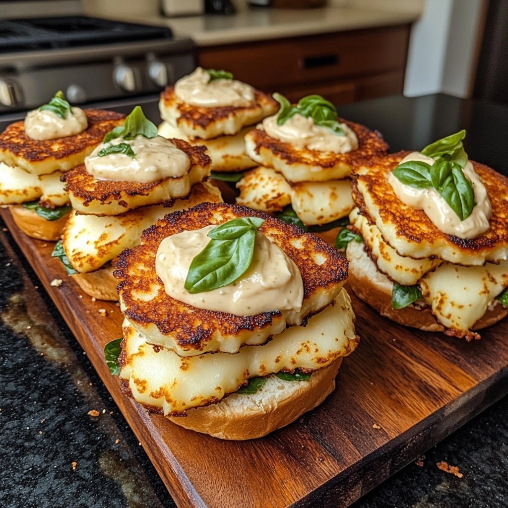 Sliders with Halloumi