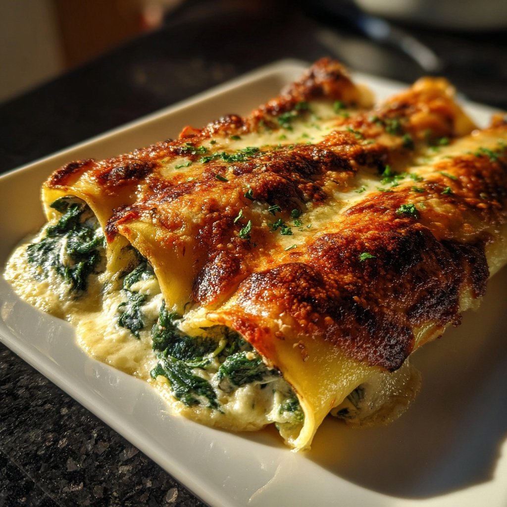 Valentine Dinner Spinach Ricotta Cannelloni