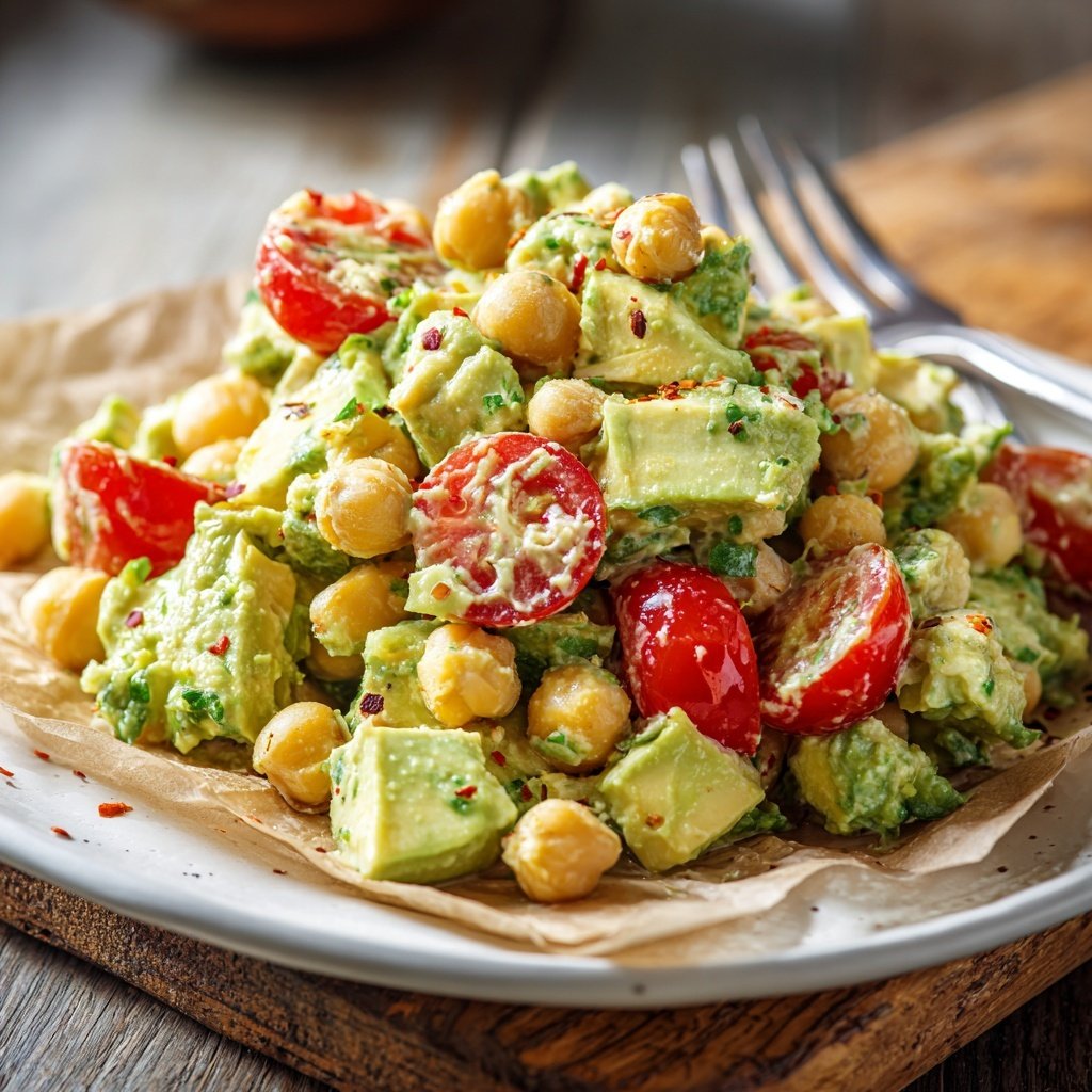 Healthy & Light Avocado Chickpea Salad